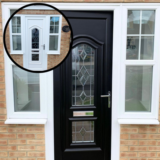Black uPVC door makeover painting and respraying Sunderland and the North East