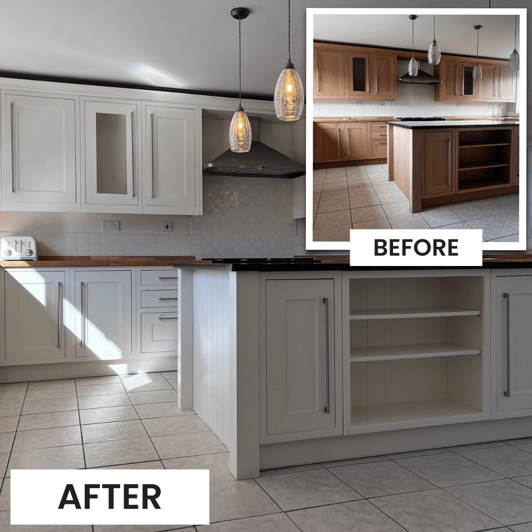 Sunderland kitchen respray project during painting process